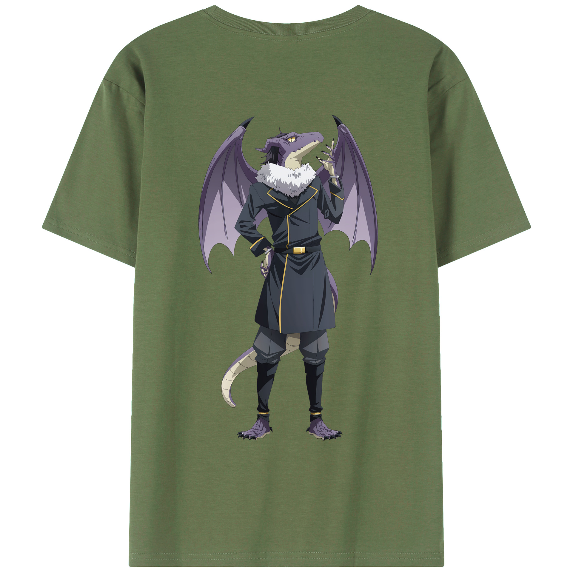 （画像用） 転スラ Regarding Reincarnated to Slime 綿100％ メンズ半袖Tシャツ（バックプリント） 通気性